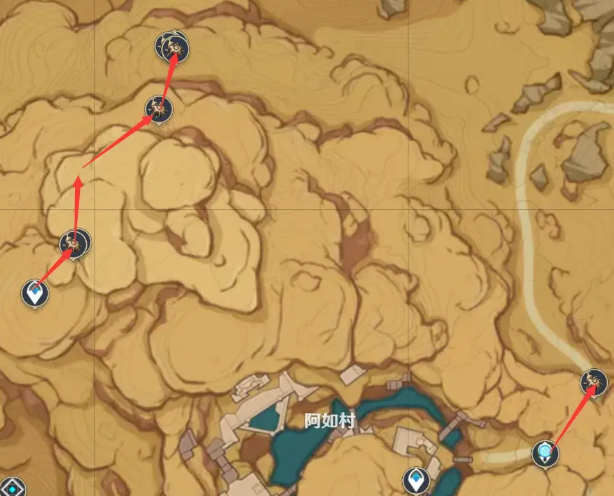 原神圣甲虫快速采集路线